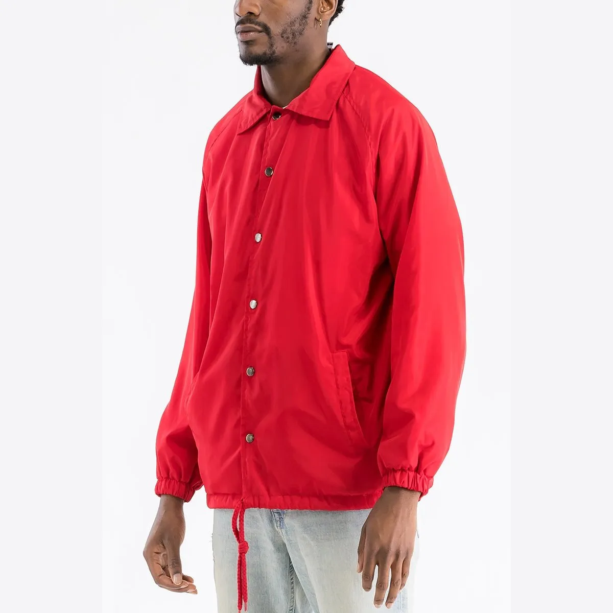 Red Solid Coach Jacket