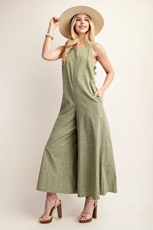 Sage Vintage Floral Wide Leg Romper