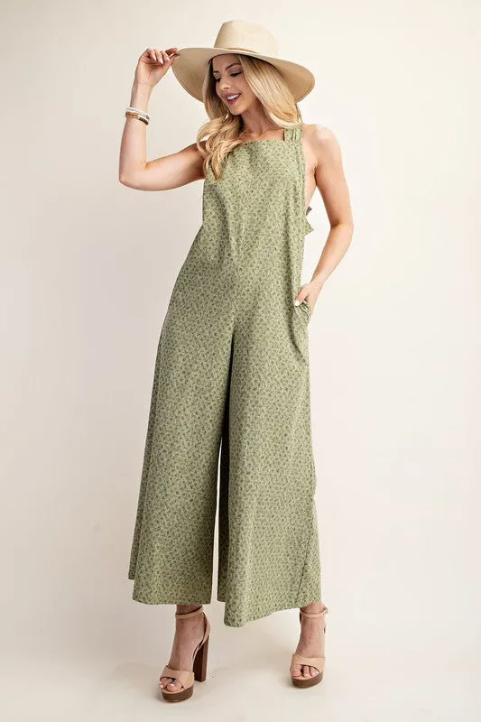 Sage Vintage Floral Wide Leg Romper