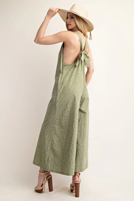 Sage Vintage Floral Wide Leg Romper