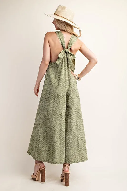 Sage Vintage Floral Wide Leg Romper