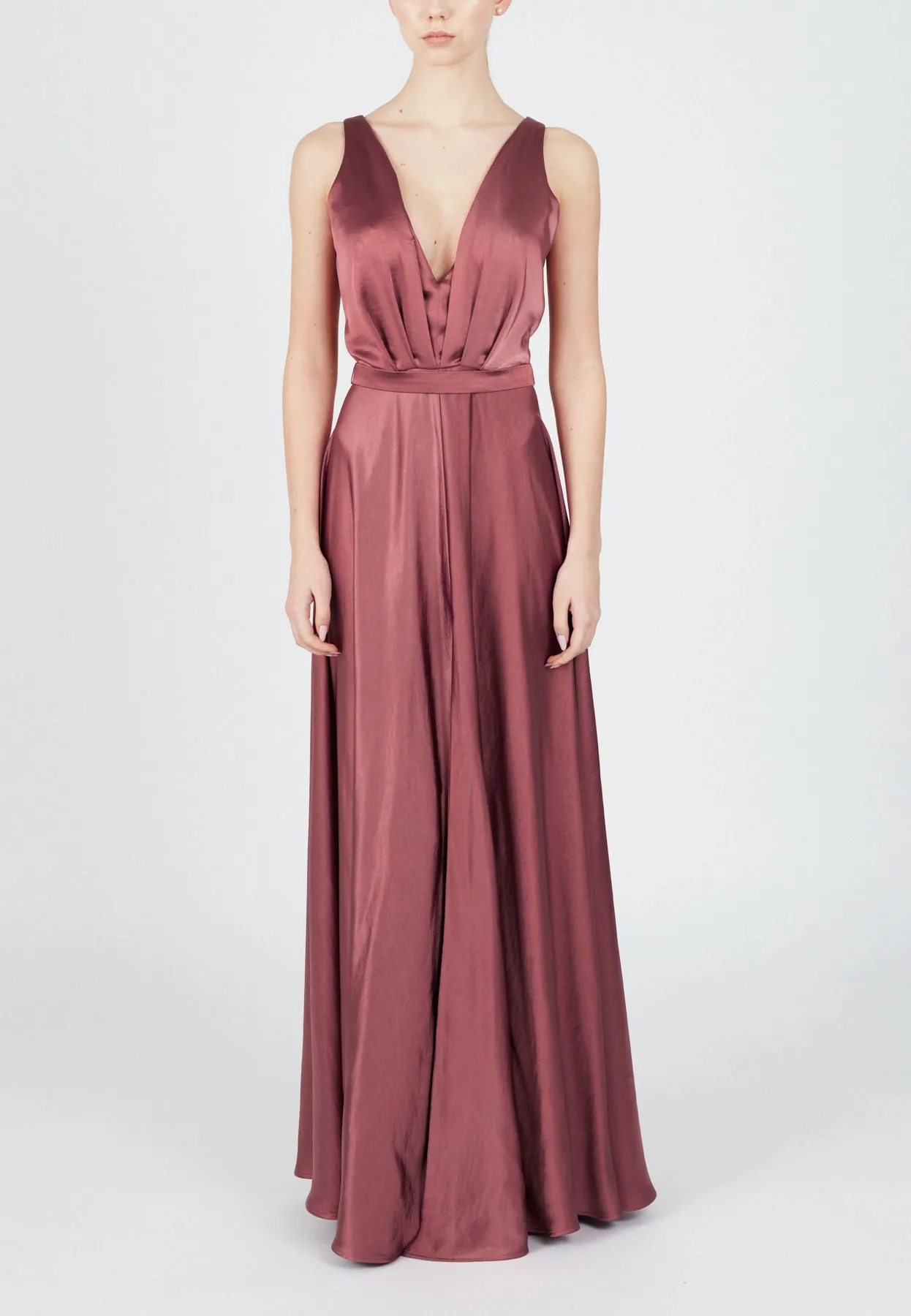 SOFI brick red maxi evening gown