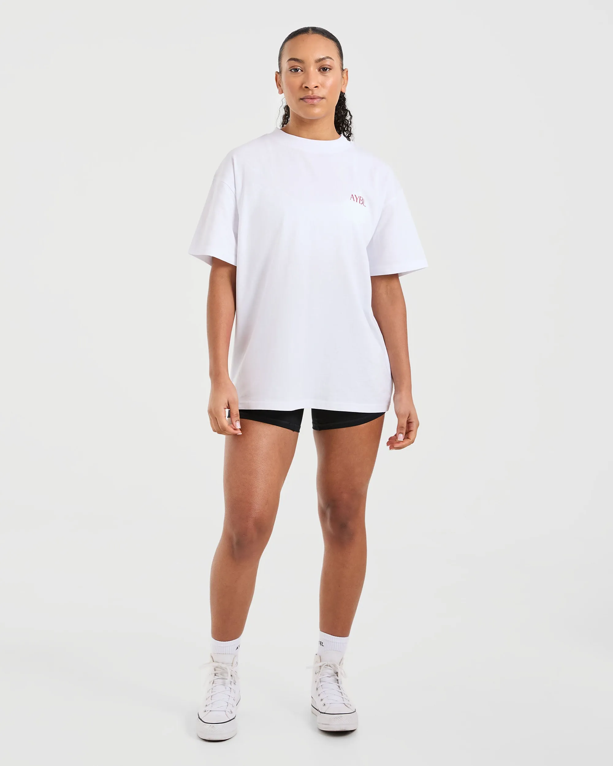 Strength Club Oversized T Shirt - White/Red