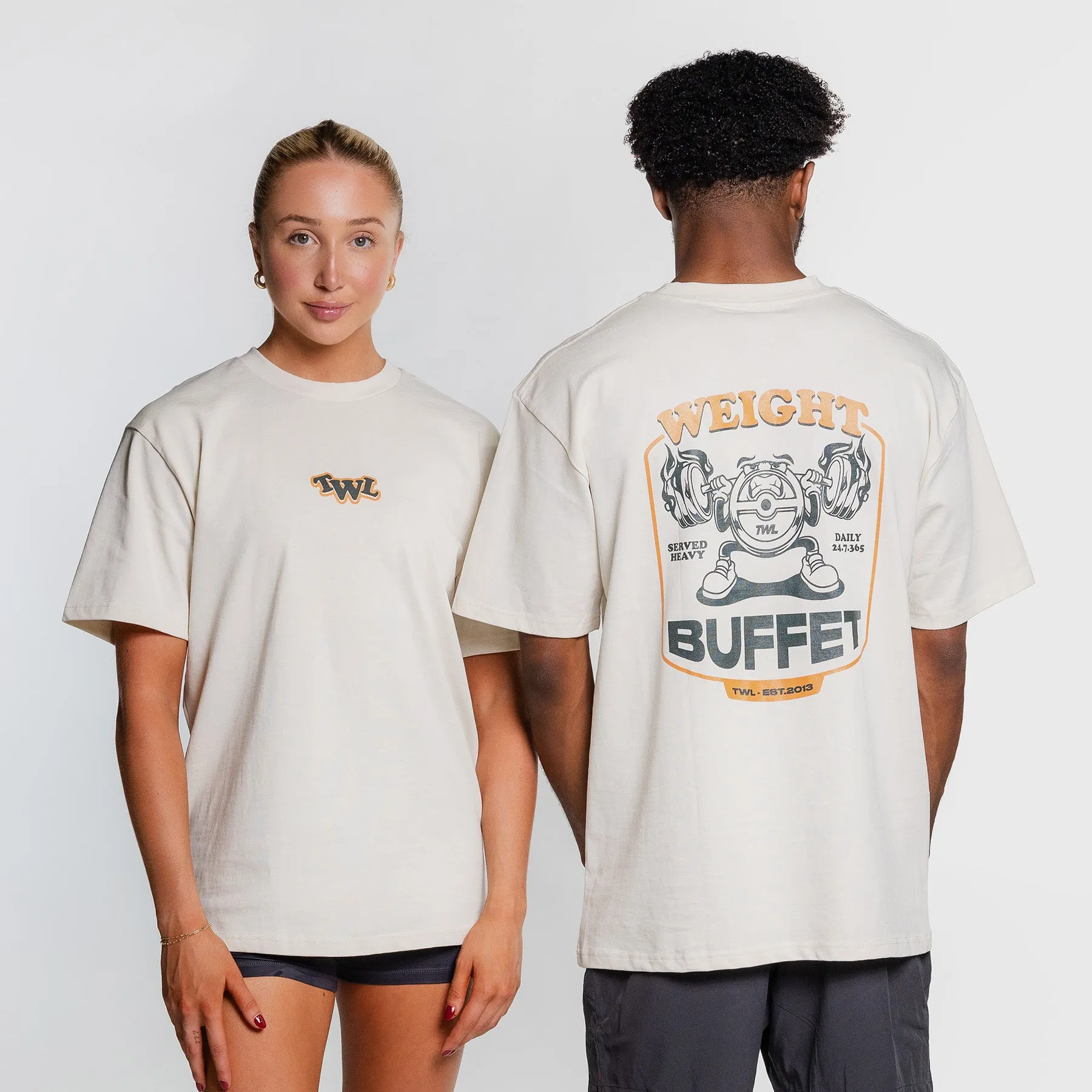 TWL - LIFESTYLE OVERSIZED T-SHIRT - WEIGHT BUFFET - BONE