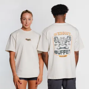 TWL - LIFESTYLE OVERSIZED T-SHIRT - WEIGHT BUFFET - BONE