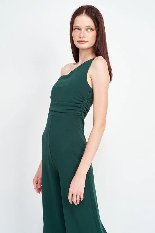 Wide Leg One Shoulder Jumpsuit