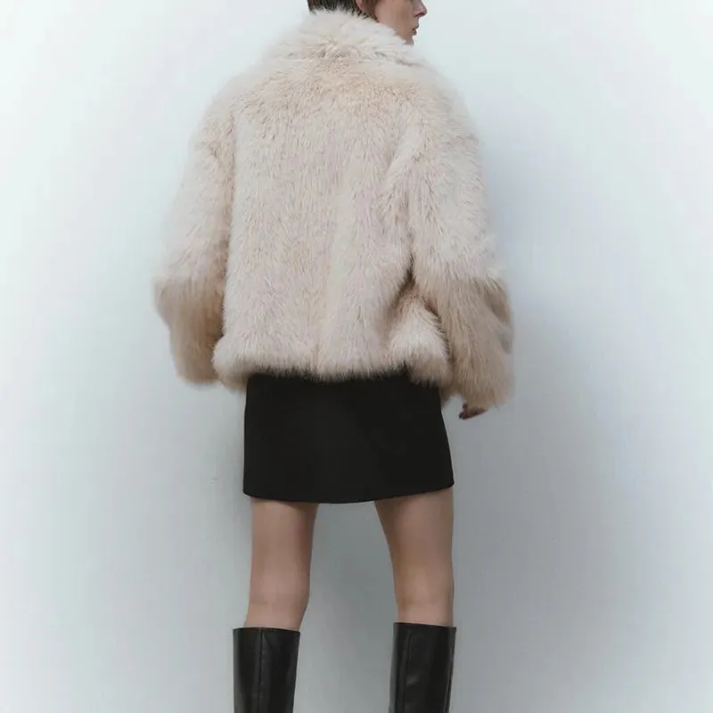 Women's Faux Fur Big Collar Winter Overcoat