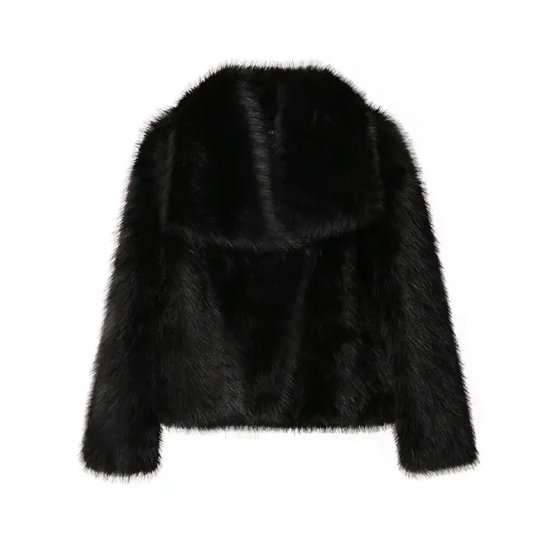 Women's Faux Fur Big Collar Winter Overcoat