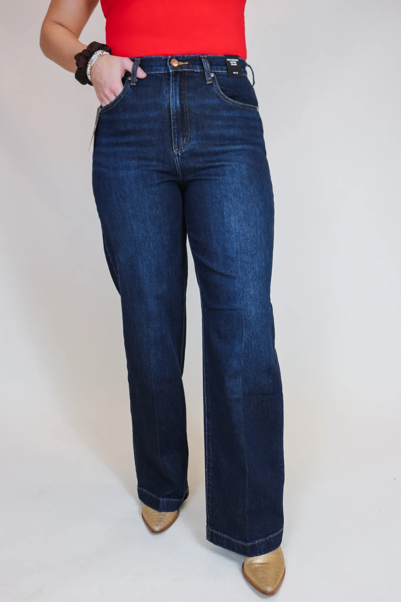 Women's Highly Desirable High Rise Trouser Leg Jeans By Silver