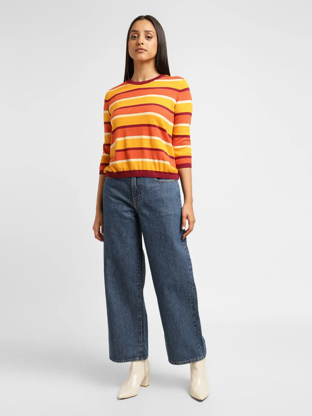 Women's Striped Crew Neck T-shirt